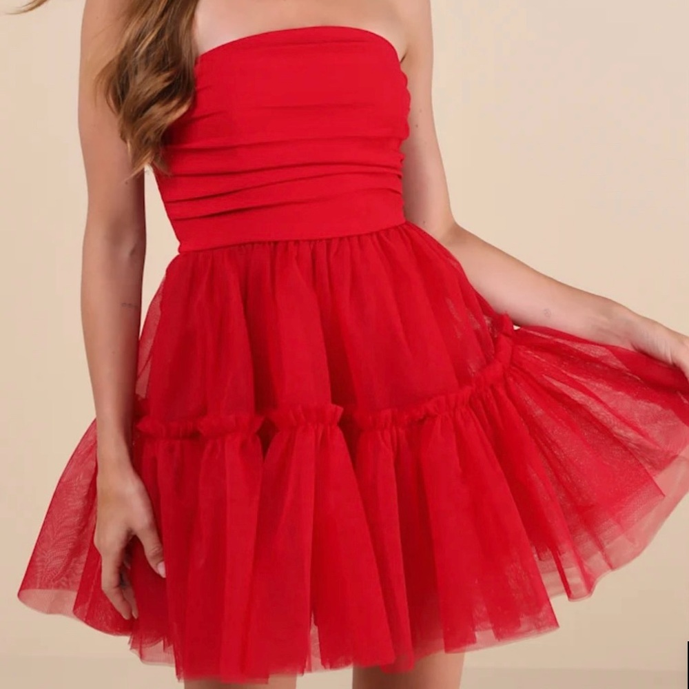 Size Medium party or holiday dress. Red. New without tags, cannot return.